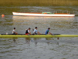 Half of Thames Cup VIII training on Tideway