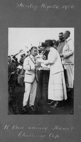 Henley 1920 - R Bare receiving Thames Challenge Cup