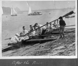 TRC Regatta 1922 - winning crew of club eights, after the race