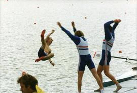 Garry Herbert getting the traditional cox&#039;s dunking