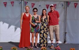 Lowenna Coad and Natalie Hardy being presented with the Parkside Trophy