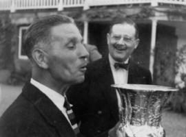 Ian Fairbairn and Dick enjoying the fruits of victory