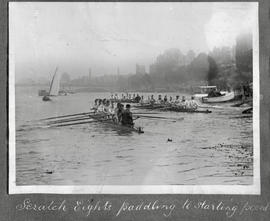 TRC Regatta 1922 - scratch eights paddling to starting point